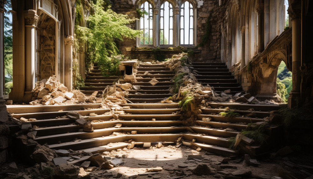 What are the steps to follow to renovate a building in ruins?